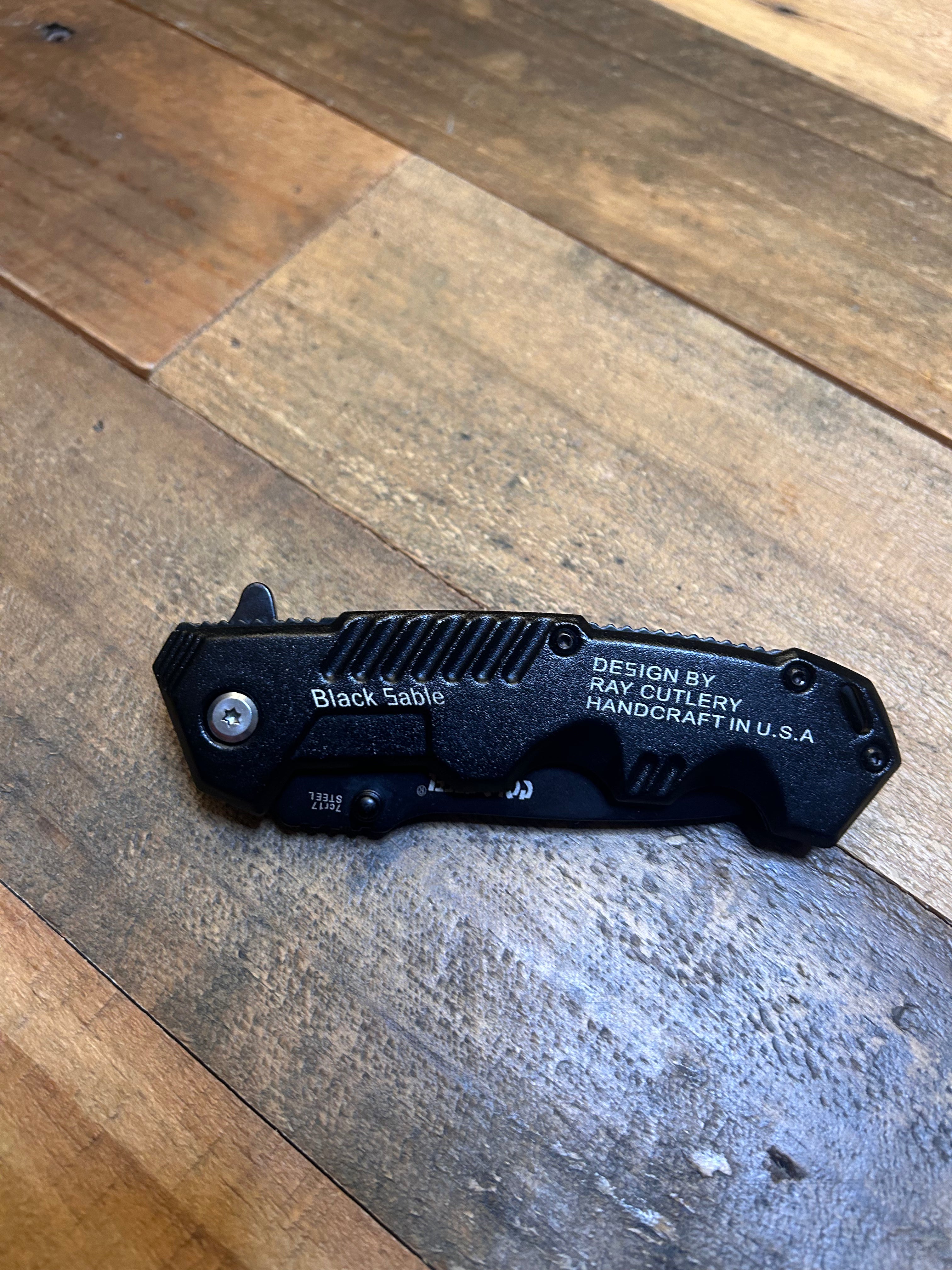 Tactical Folding Pocket Knife with Black Handle - High Hardness Stainless Steel Blade | Multipurpose Outdoor Fixed Knife - EDC Survival Knife for Camping, Hiking, Hunting & Outdoor Adventure - Lightweight - Gift for Dad, Outdoorsmen