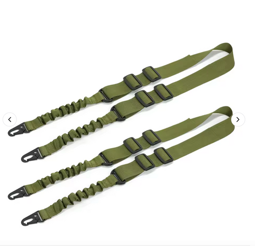2-Point Tactical Gun Sling with Upgraded Metal Hook Quick-Adjust Durable Elastic Bungee Gun Rope for Hunting/ Shooting Training