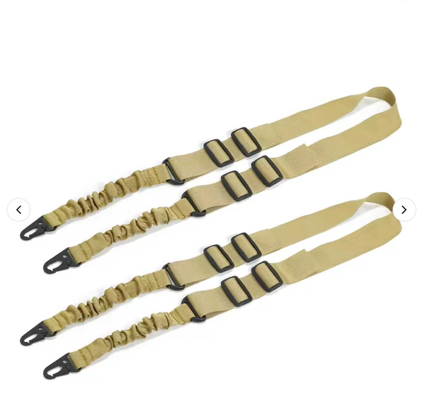 2-Point Tactical Gun Sling with Upgraded Metal Hook Quick-Adjust Durable Elastic Bungee Gun Rope for Hunting/ Shooting Training