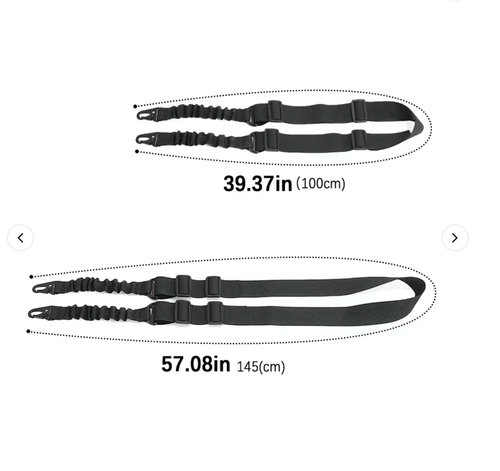 2-Point Tactical Gun Sling with Upgraded Metal Hook - Quick-Adjust Durable Elastic Bungee Rifle Sling - Heavy Duty Nylon Adjustable Gun Strap for AR-15, Shotgun & Rifle - Hunting & Shooting Training Accessories - Gift for Hunters, Marksmen & Outdoorsmen