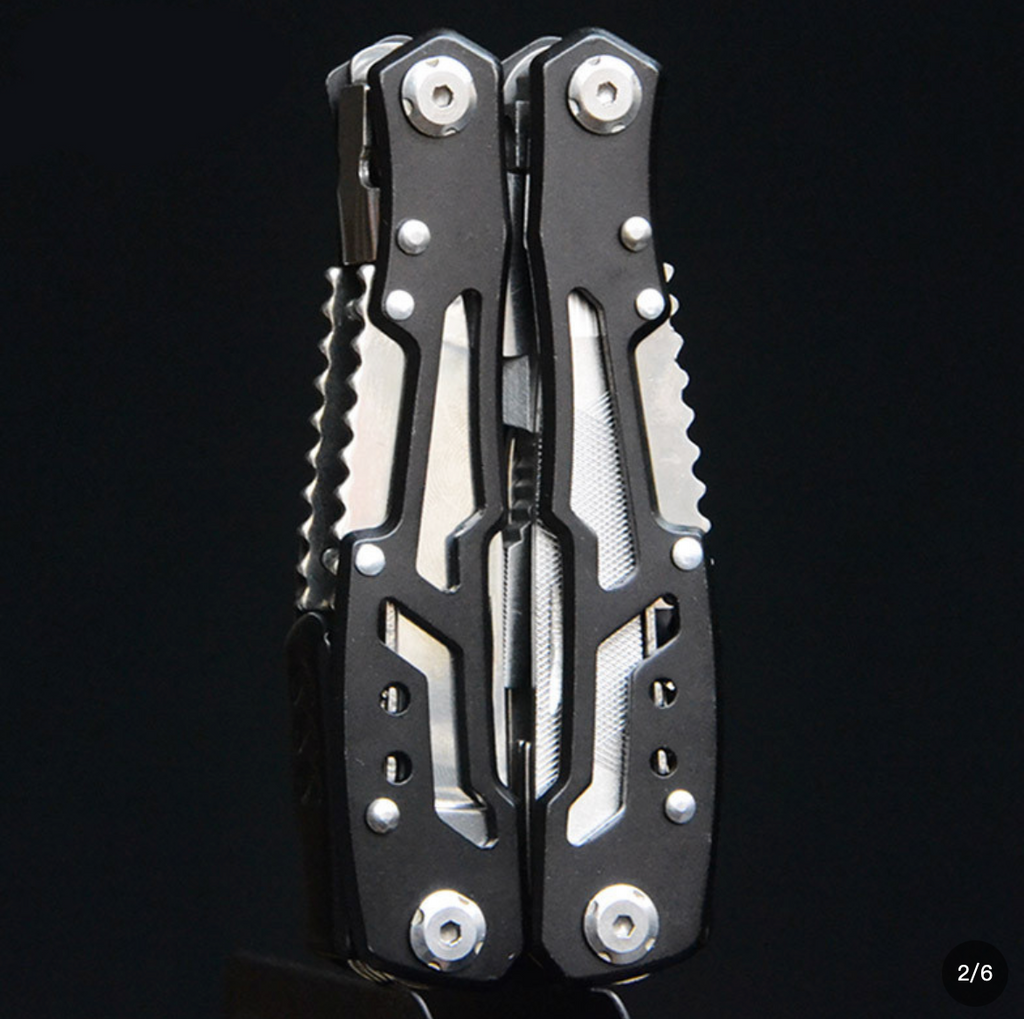 12-in-1 Multitool Pliers Set - Stainless Steel Folding Pocket Knife with Saw, Screwdriver & Bottle Opener - EDC Outdoor Survival Tool Kit for Camping, Hiking, Fishing & Hunting - Lightweight Mens Multitool - Gift for Dad, Husband, Outdoorsmen