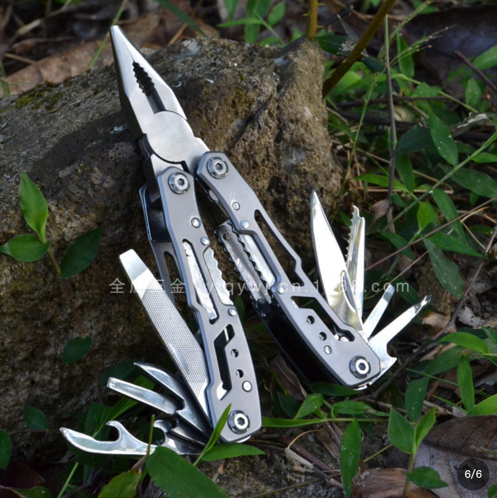 12-in-1 Multitool Pliers Set - Stainless Steel Folding Pocket Knife with Saw, Screwdriver & Bottle Opener - EDC Outdoor Survival Tool Kit for Camping, Hiking, Fishing & Hunting - Lightweight Mens Multitool - Gift for Dad, Husband, Outdoorsmen